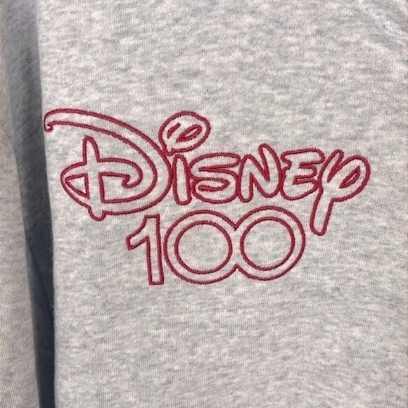 Brand New Disney 100 Heather Gray Zippered Hoodie Sweatshirt Minnie Mickey Bambi - Picture 10 of 16